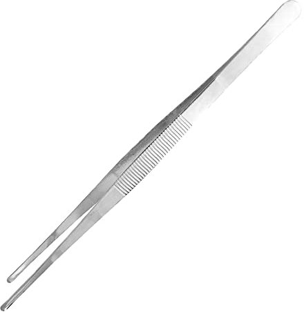 Pince à épiler extra longue en acier inoxydable 30 cm avec pointe dentée de précision pour aquascaping, jardinage, cuisine, travail industriel, utilisation en laboratoire