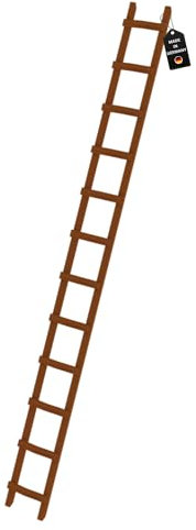 PROREGAL Dachleiter Holz | 12 Sprossen | Leiter, Teleskopleiter, Trittleiter, Bockleiter, Sprossen-Doppelleiter