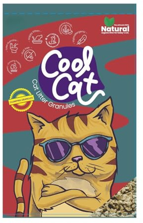 CoolCat Katzenstreu Kurzhaar Katze, Klumpend, Holzgranulat 10L – 100 % reines Fichtenholz, Staubarm, WC Katzenstreu*, Biologisch abbaubar, Geruchsbindend, Hohe Saugkraft