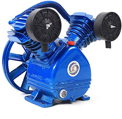 Druckluft Luftkompressor Pumpenkopf Doppelzylinder Pumpeinheit 2200W 3HP 8Bar, Doppelzylinder Luftkompressor Pumpenkopf Single Stage 250L.Min 1050rpm
