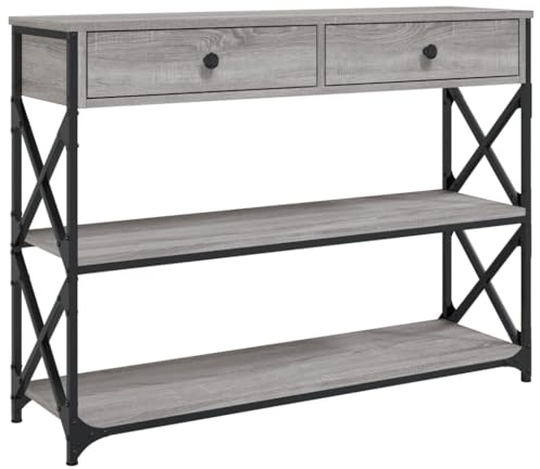 vidaXL Konsolentisch Grau Sonoma 100x28x75 cm Holzwerkstoff