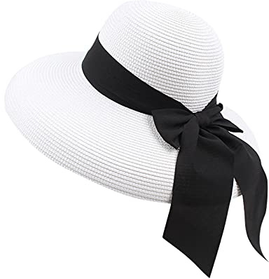 MILAX Damen Faltbarer Strohhut Sommer Urlaub Damenhut Reise Outdoor Ultraleicht Mesh Elegant Strand Reise Hut Breiter Krempe, Damen Strohhut Sommerhut UPF 50 + Mit Sonnen Shade Breite Krempe