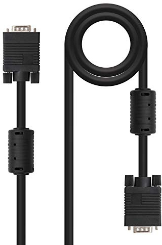 Monkey Ladder SVGA-Kabel mit Ferrit Monitor, Projektor und PC, HDB15/M-HDB15/M, Schwarz, 15 m