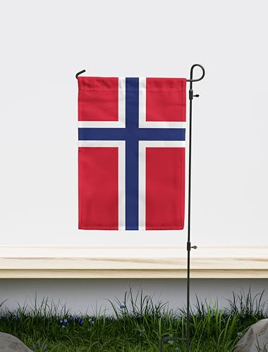 Bandiera da giardino della Norvegia, stampa dal design unico su entrambi i lati, realizzata in UE (30 x 45 cm)