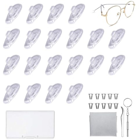 Brillen Nasenpads, Brillen Reparatur Set, Nasenpads Zum Einstecken, Rutschfeste Brille Nasenpads, Weiche Silikon Transparent für Brillen Sonnenbrillen Rutsch Stopper Gläser Nasenpad Brille Zubehör