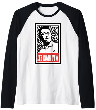 Lee Kuan Yew Vector Artwork Raglan Baseball Tee