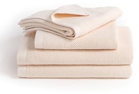 herzbach home - Spa Kollektion - Handtücher Duschtücher Set 100% Baumwolle (Creme)