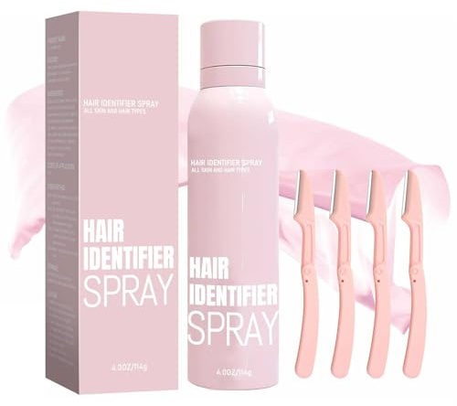 Hair Identifier Dermaplaner Set – Spray hydratant pour le rasage du visage et les soins de la peau, identificateur de cheveux S-pray pour dermaplaning, doux et facile à utiliser pour homme et femme (1