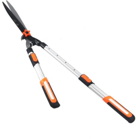 Tagliasiepi telescopici a doppia lama, tagliasiepi manuali, forbici da potatura con lame in acciaio affilate e design ammortizzato for la potatura di bordi e il taglio di rami più spessi(Retractable)