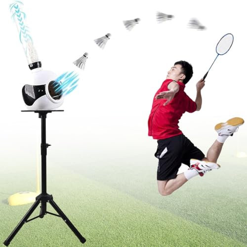 TAHALI Tragbare Badminton-Aufschlagmaschine, automatische Shuttlecock-Roboter-Shuttlecock-Maschine, maschineller automatischer Shuttlecock-Werfer für Indoor- und Outdoor-Training