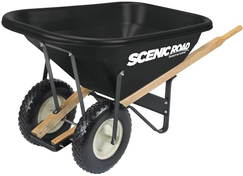 Scenic Road Two Wheel Wheelbarrow 8 Cu Ft 400lb Flat Free Tire (G8-2FF)