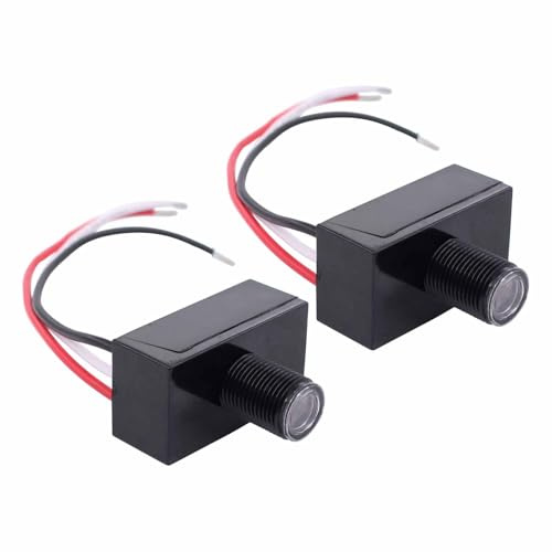 ApplianPar 2Pcs Dusk to Dawn Outdoor Hard-Wired Post Eye Electric Resistor Photocell Light Control Sensor Button Switch LED CFL JL-103A