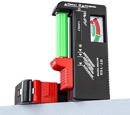 Arolife Universal Battery Tester with Analog Display Needle, Small Battery Checker Tester for AA AAA C D 9V Batteries and 1.5V Button Cell