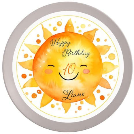 Tortenaufleger Geburtstag Sonne #1 Name & Zahl (20cm) Fondant Papier