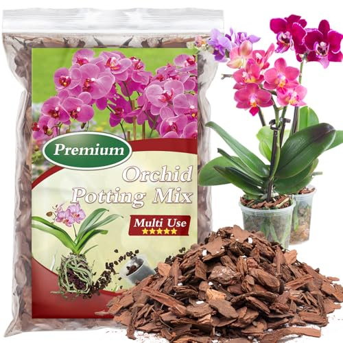 Orchid Bark Potting Mix,Premium Orchid Potting Mixture of Pine Bark,Perlite