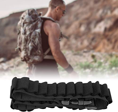 Patronengürtel, Verstellbarer Klopfer Gürtel, 130 cm Lange Shot Gürtel, Nylon Schnaps Shell Gürtel, Shotgürtel für Die Jagd (Schwarz)