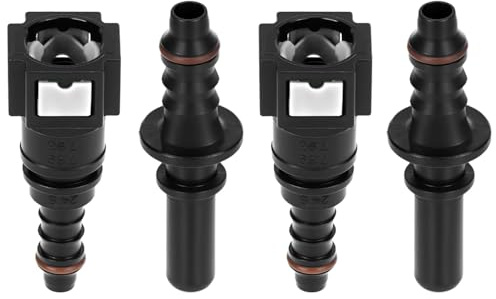 QWORK® 2 Pcs 7.89mm to 8mm Straight Fuel Line Connector, Quick Release Connector Nylon, with Easy Clip & Lock Mechanism