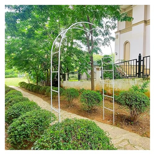 PLWUPE Metall Pergola-Laube Aus Weißem Für Verschiedene Kletterpflanzen, Rosenbogen, Hochzeit Gartenbogen, Brautparty-Dekoration, Zwei Arten: Breiter Bogen Und Schmaler Bogen(H230cm*W140cm)