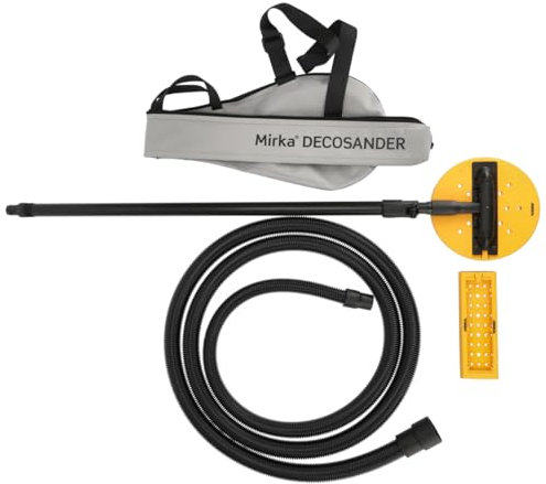 Mirka DecoSander pole sander for dust-free wall & ceiling finish, drywall, detail work / 80x230mm & Ø 225mm sanding disc/Hook and loop fastener / 8393801011