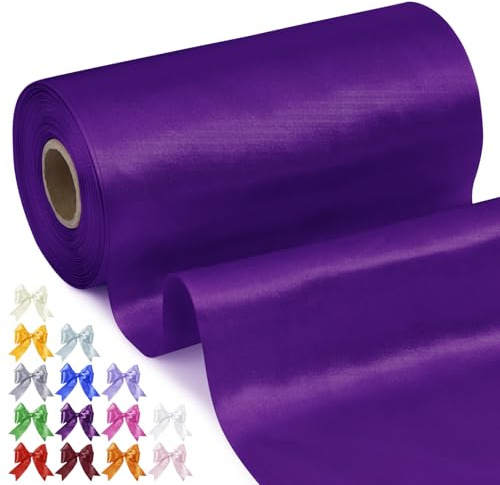Uiopa Geschenkband Breit 15cm x 20m Satinband Dunkelviolett Schleifenband Polyester Stoffband Deko Satin Band für Geschenkverpackungen, Hochzeiten, Stuhlschärpen, DIY-Handwerk