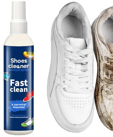 Pulitore per scarpe da ginnastica bianche, 120 ml, pulizia immediata, rimozione delle macchie – per pantofole mocassini, scarpe da tennis, stivali, escursioni, casa, uomini