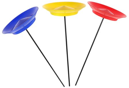Hemobllo Set 3 Piatti da Giocoleria in Plastica con Bastoncini per Addestramento Professionale e Spettacoli Circensi, per Allenamento Sensoriale e Performance Accattivanti