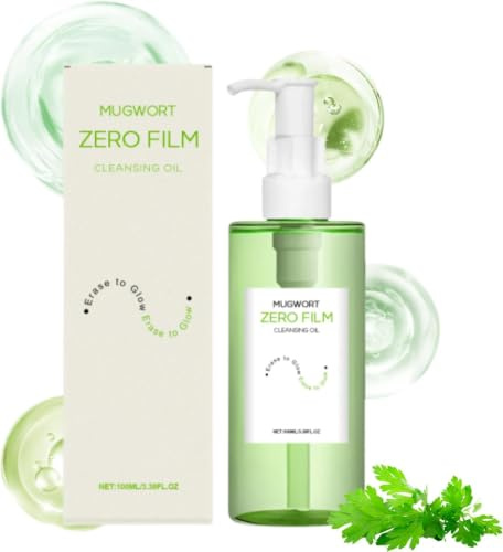 Huile nettoyante clarifiante à l'armoise (Mugwort) – Nettoyage en profondeur, doux et non irritant, non comédogène ; idéale pour la première étape d'une routine de double nettoyage coréenne.