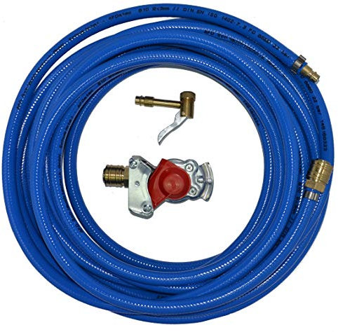 Cabezal de embrague rojo con manguera de aire comprimido 10 m/20 m o 30 m, conexión de taller para camiones (manguera de 10 m)