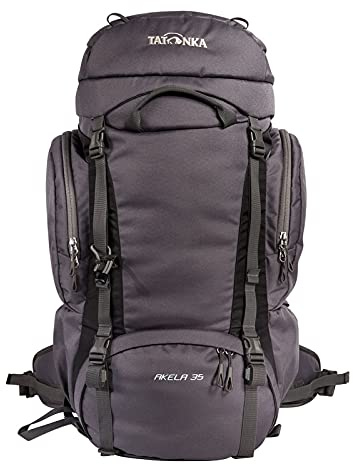 Tatonka Wanderrucksack Akela 35l - Tourenrucksack für Jugendliche - Mit verstellbarem Rückensystem und zwei großen Reißverschluss-Seitentaschen - 35 Liter Volumen (titan grey)