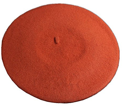 JOYHY Damen Wolle Solide Farbe Klassisch Französisch Stil Baskenmütze Hut Orange