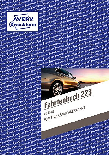 4 Stück Avery Zweckform 223 Fahrtenbuch für PKW (A5, 40 Blatt) weiß
