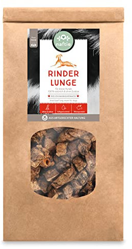 naftie Kausnacks Rinderlunge getrocknet - für artige Hunde - Lungen-Würfel Trainings-Snacks Belohnungs-Leckerli - fettarm klein geruchsarm - 3X 250g