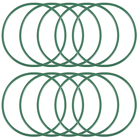 sourcing map 10 Dichtungsringe 22mmx24mmx1mm FKM O Ring Fluor Gummi Öl Säure Temperaturbeständigkeit Unterlegscheiben für Industerie Maschinen Auto Reparatur Pneumatik, Grün