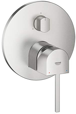 GROHE Plus | Badarmatur - Einhandbatterie, Fertigmontageset| ohne Rohbau- Set | supersteel | 24093DC3