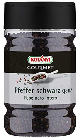 Kotanyi Pfeffer schwarz ganz Gewürze für Großverbraucher und Gastronomie, 1200 ml, ca. 600 g