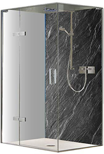 Original FLYERANDPRINT - SHOWER-PLATE, Alu-Dipond, OHNE FUGEN, Fliesenersatz, Duschrückwand, Wunschmaß, Dusche, Bad, Wandverkleidung, Wandverkleidung, DH-17-28 (Einzelplatte, 100 x 200 cm)