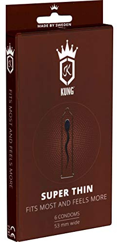 Kung Super Thin, extrem dünne Kondome mit nur 0.04mm Wandstärke (35% weniger als Standardkondome), 1 x 6 Stück