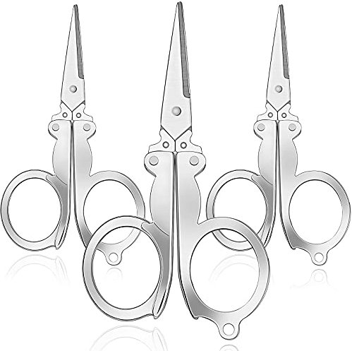 Honoson 3 Stück Kleine Faltbare Scheren Mini Reiseschere Tragbare Klappschere Schlüsselanhänger Kleine Edelstahl Schere für Basteln Camping Draußen Familie Wohnung Büro