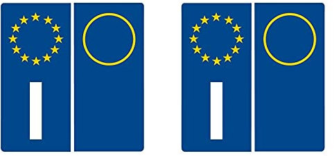 ADESIVI KIT COMPLETO PER TARGA EUROPA PER AUTO - 4 PEZZI dimensione 4,6x9,8 CM rosso