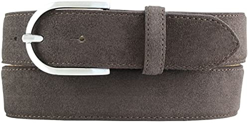 BELTINGER Damen-Gürtel aus Veloursleder 3,5 cm | Velour-Ledergürtel für Damen 35mm | Wildleder-Gürtel mit runder Gürtelschließe