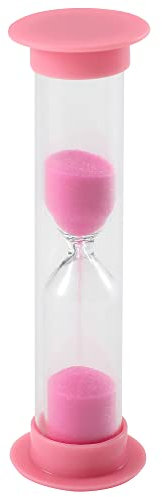 TRIXES Clessidra in plastica rosa – 60 secondi / 1 minuto – Rubinetto a sabbia per cucina, bagno, camera da letto – Clessidra per bambini per giocare, cucinare, allenare, lavarsi i denti