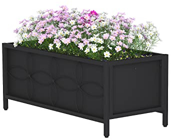 Zhongma Sturdy Raised Garden Bed with Inner Fabric Liners for Vegetables Flower, Planter Box for Backyard Patio Balcony. Inner Size: 33.85x14.17x11 inch
