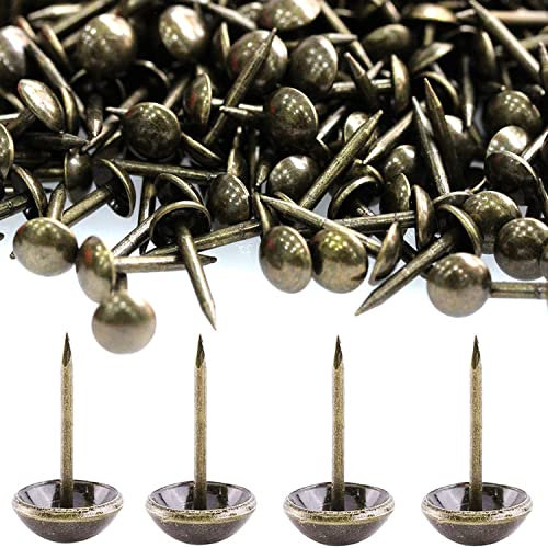 500 Pièces 7 X13 MM Clous de Tapissier, Basicon Robuste Bronze Clous Tapissier Décoratifs Clou Rétro DIY Clous d'Ameublement pour Meubles Canapés Fauteuils Lits Chaises Vintage Decoratif