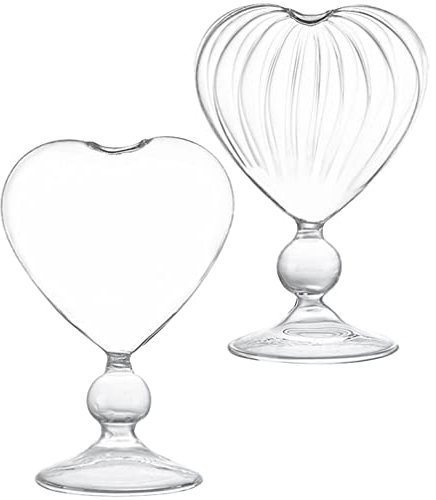 Alipis 2pezzi Bicchieri Cocktail Forma Di Cuore Eleganti Calici Da Vino Per Matrimoni e Feste Capacità Per Eventi Romantici e Occasioni Speciali