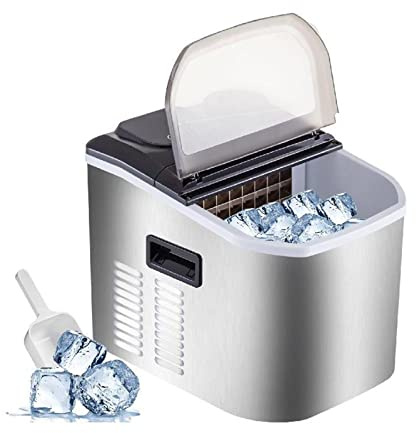 Fabbricatore di ghiaccio elettrico 18 kg per 24 ore Macchina per la produzione di ghiaccio a cubetti portatile con riempimento d'acqua manuale automatico per bar di casa