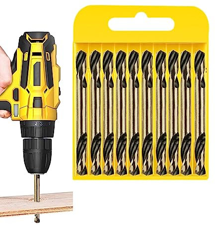 Punte per trapano in acciaio rapido – 10 pezzi a doppia estremità con gambo dritto, alta durezza, resistente al calore, utensili di perforazione rapidi per pietre, acciaio inossidabile,