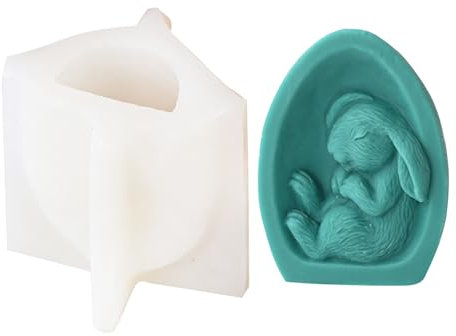 Silicone Mould, Half Shell Easter Egg Shape Candle Mould, Easter Bunny Soap Mould, Epoxy Resin Candle Mould For Scented Candle Making, Plaster Mould (01+02+03)