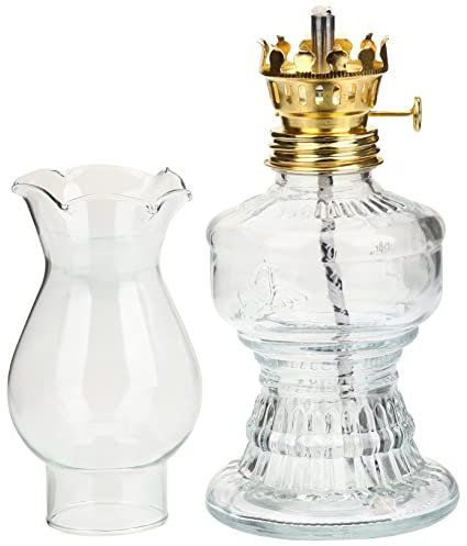 Amosfun Öllampe Aus Glas Petroleumlaterne Rustikal Öllaterne Vintage Für Innen Sturmlaterne Aus Glas Für Wohnzimmer Schlafzimmer Dekoration