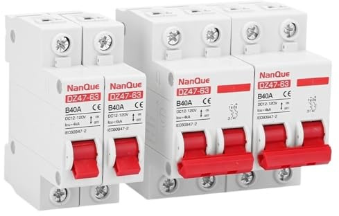 Disjoncteur DC MCB 12V 24V 48V 60V 110V disjoncteur batterie interrupteur de protection positif négatif court-circuit 2P 10A 20A 50A 100A 125A 150A Disjoncteurs éLectriques (Taille : 2P, Color : 25A
