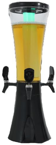 Distributeur De Bière De Tube De Glace De Tour De Bière De 3L Avec 3 Robinets Distributeur Portatif D'alcool Distributeur De Boisson De Tour De Bière Pression De Table For Le BBQ De Barre À La Maison(